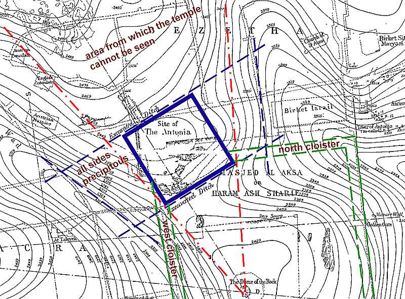 the rising NW corner of the temple mount